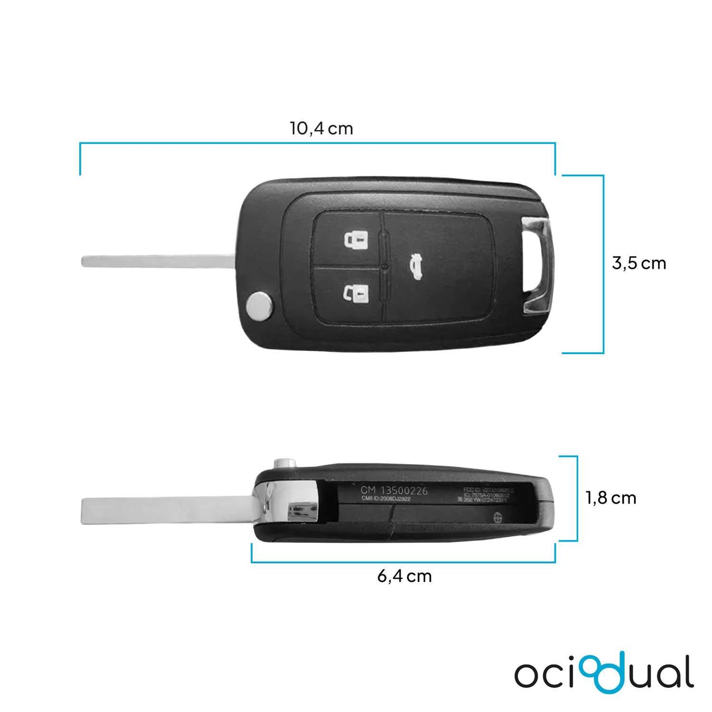 Carcasa Plegable de 3 Botones con hueco de logo para Opel Astra Insignia Zafira, Funda de Reemplazo para Llave Mando a Distancia Coche