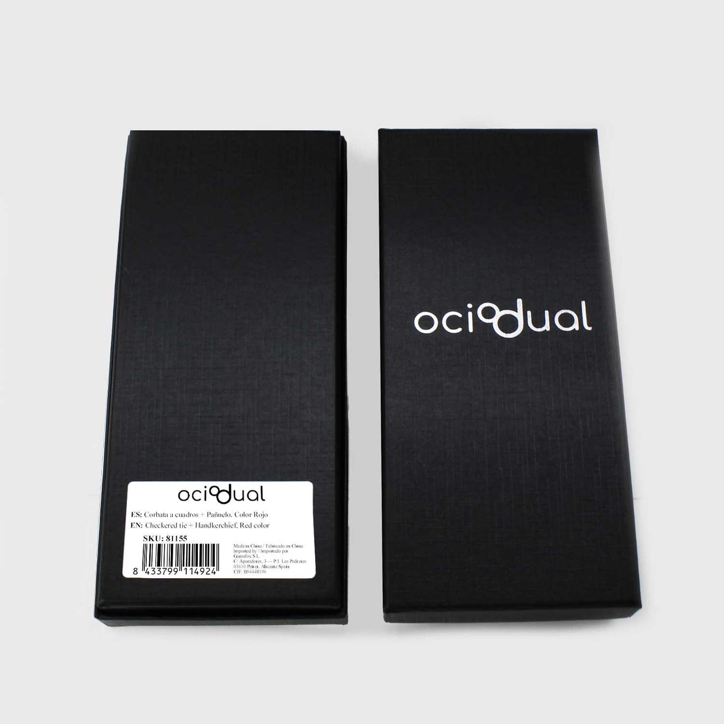 Corbata para Hombre, Conjunto de Corbata y Pañuelo de bolsillo, a Cuadros, Color Rojo, Hecha a mano, Elegante