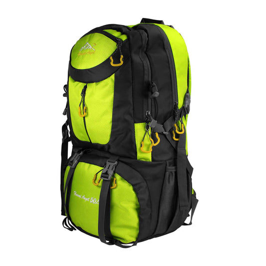 Mochila de Senderismo, 50 Litros, Impermeable y Ligera, Color Verde, Múltiples Bolsillos, ideal para Viaje, Montaña