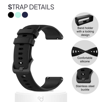 Pack de 3 Correas de Silicona para Reloj,20mm, Smartwatch con liberación rápida, Compatible con Amazfit, Garmin, Samsung Galaxy Watch, para Hombre y Mujer,Azul Oscuro/Negro/Turquesa