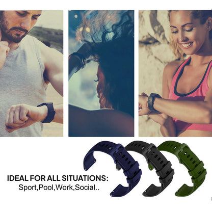 Pack de 3 Correas de Silicona para Reloj,22mm, Smartwatch con liberación rápida, Compatible con Amazfit, Garmin, Samsung Galaxy Watch, para Hombre y Mujer,Verde Militar/Azul Oscuro/Negro