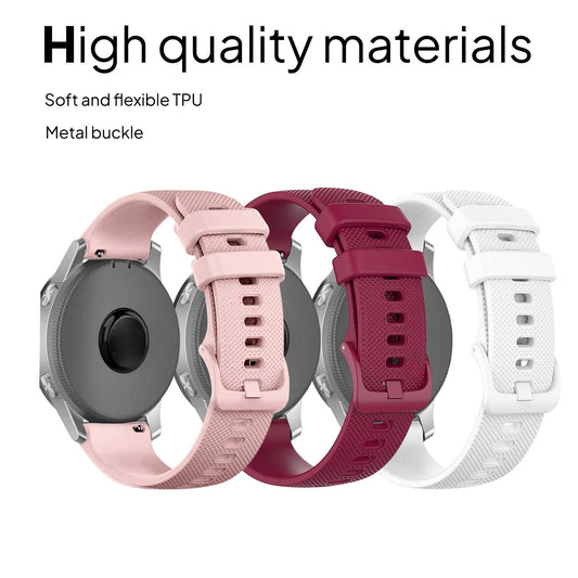 Pack de 3 Correas de Silicona para Reloj,18mm, Burdeos/Rosa/Blanco