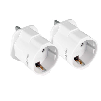 2x Adaptadores de Enchufe EU a UK, Convertidor de 2 Pines a 3 Pines, Tipo C, E y F a Tipo G, Blanco