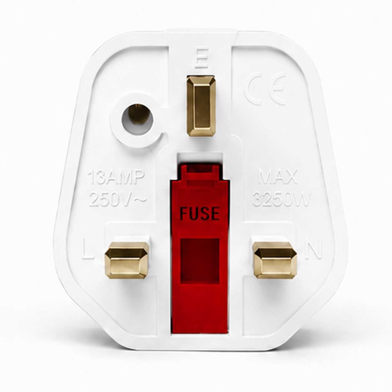2x Adaptadores de Enchufe EU a UK, Convertidor de 2 Pines a 3 Pines, Tipo C, E y F a Tipo G, Blanco