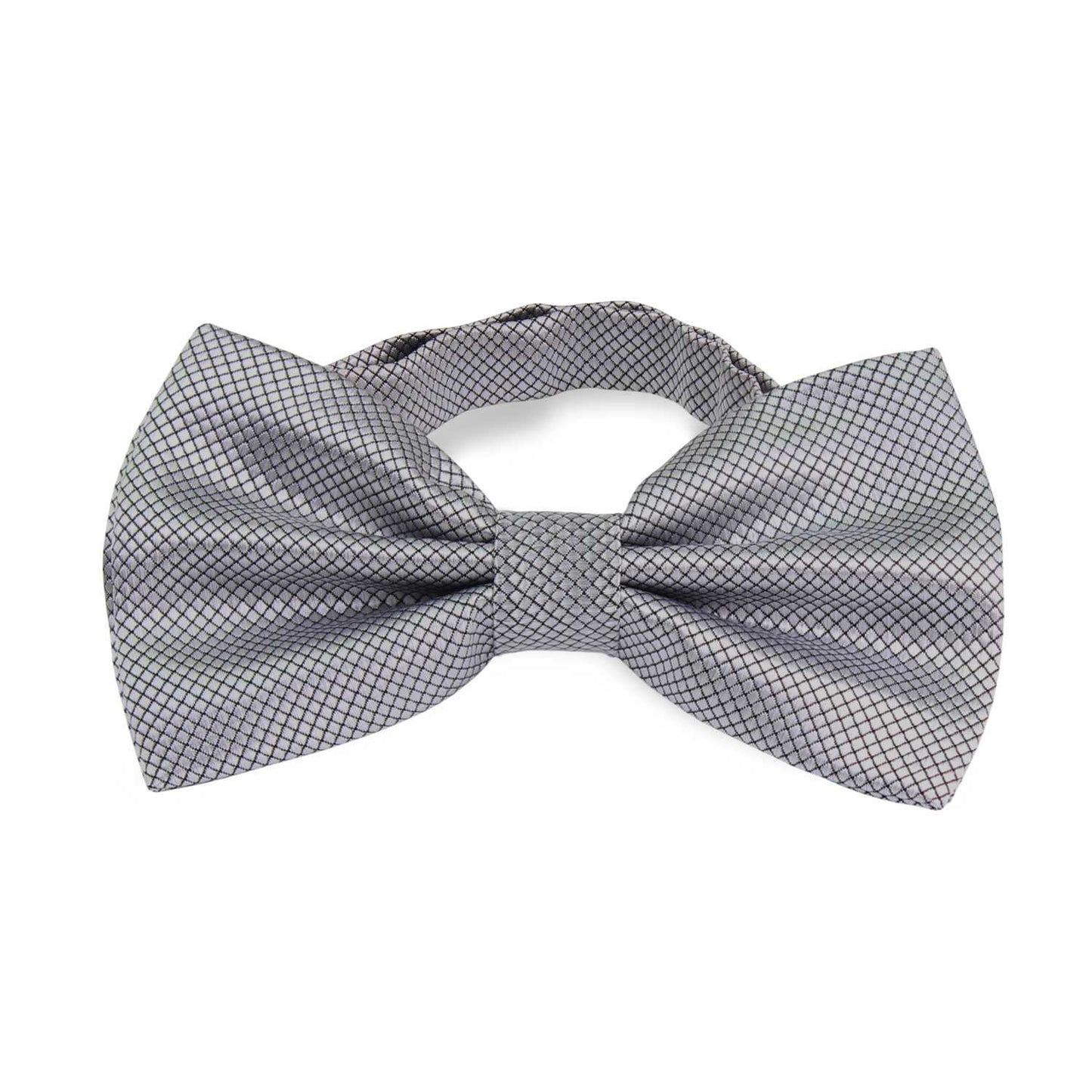 Pajarita Elegante a Cuadros para Hombre de color Gris Diseño Unicolor con Cierre de Gancho Clip Ajustable, 12cm x 6cm, Celebraciones, Fiestas, Trabajo, Bodas y Eventos