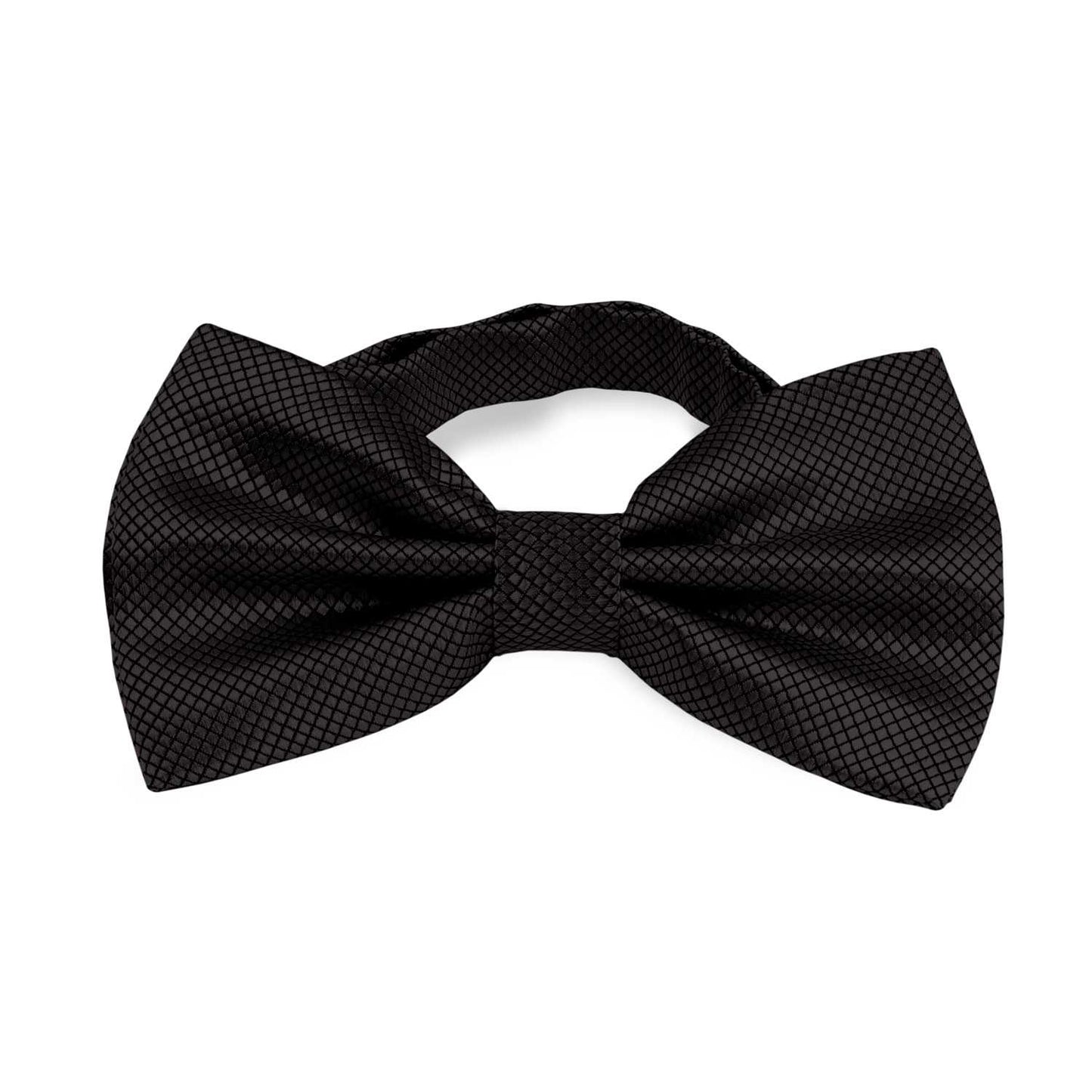 Pajarita Elegante a Cuadros para Hombre de color Negro Diseño Unicolor con Cierre de Gancho Clip Ajustable, 12cm x 6cm, Celebraciones, Fiestas, Trabajo, Bodas y Eventos