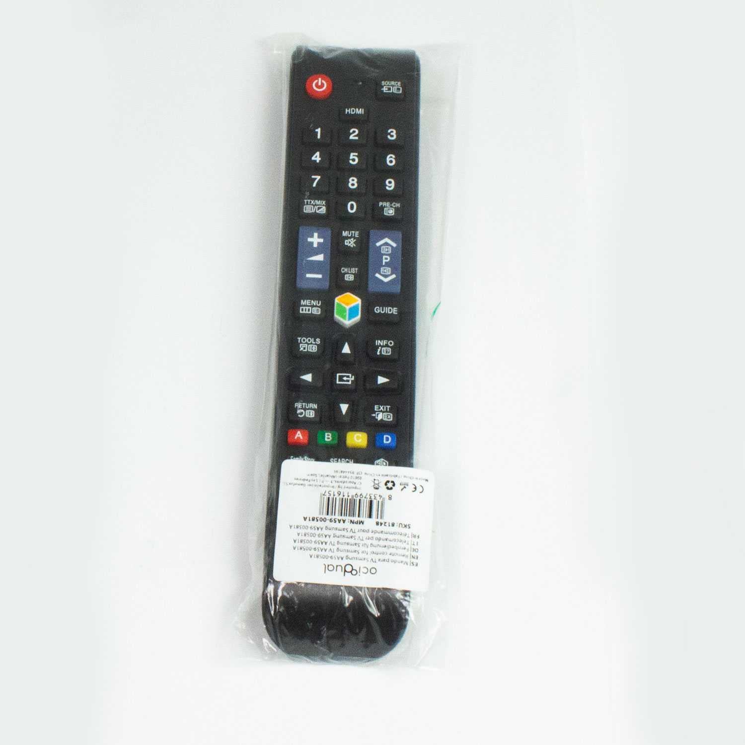 Mando Universal Compatible con TV Samsung AA59-00581A, Series Smart TV, LED, LCD, Compatible con Samsung Smart TV