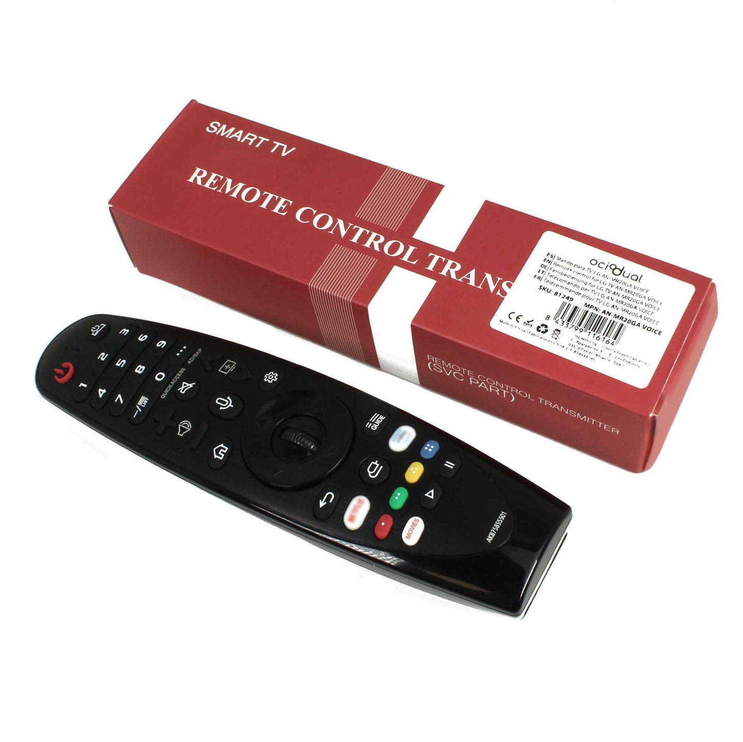 Mando a Distancia para Televisor, Negro Compatible con MR20GA, AKB75855501, Smart TV, UHD, A1, B1, C1, G1, Z1, OLED, 4K,