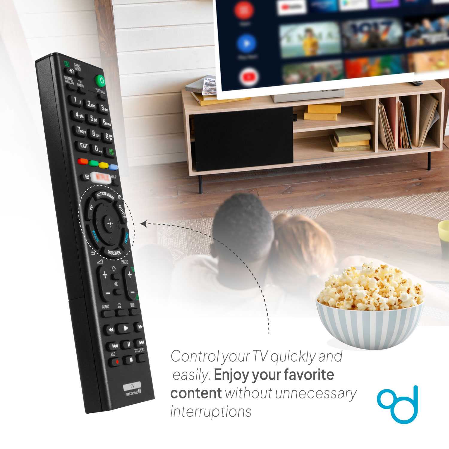 Mando a Distancia RMT-TX100D Compatible con Televisores Sony, Repuesto de Control Remoto Universal