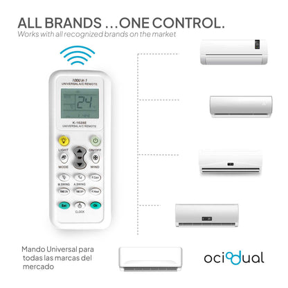 Mando Universal para Aire Acondicionado, 1000 Modelos Compatibles en 1 Mando , A/C Control Remoto Universal LCD Digital