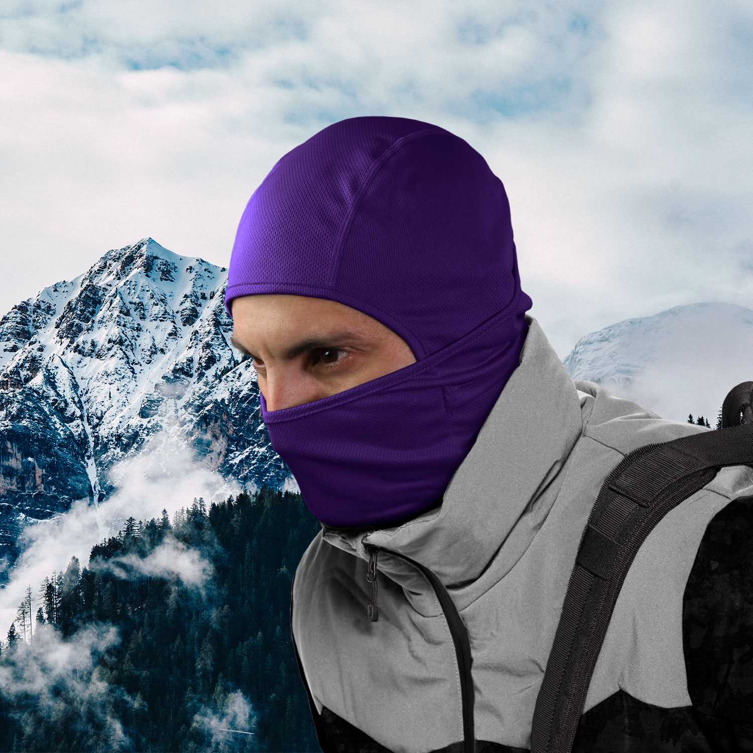 Máscara Pasamontañas 6 en 1 color Lila para Motocicleta, Ciclismo, Esquí, Senderismo, Máscara, Braga, Gorro