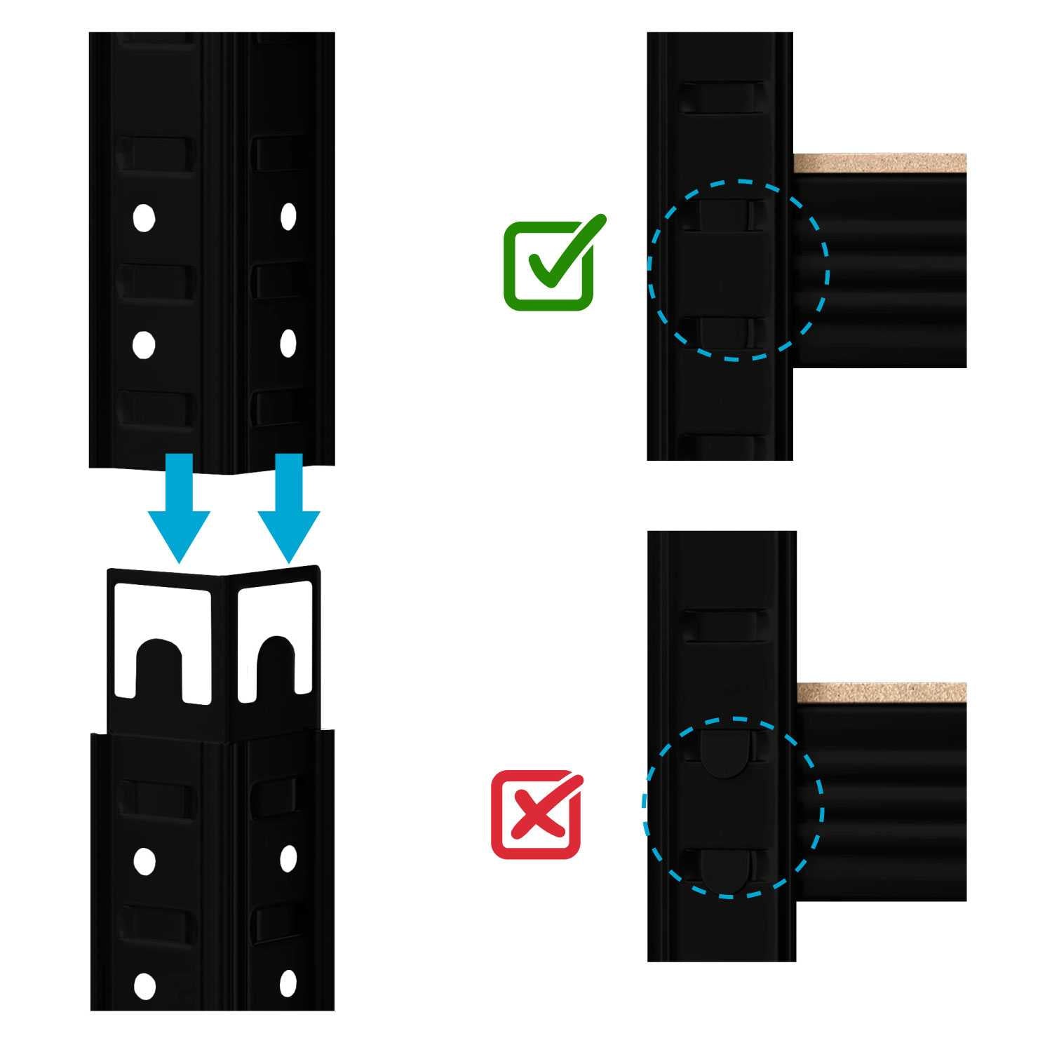 Estanteria Metalica Tiny Negro, Estante Ideal para Hogar, Estanterias Trastero, Muebles, Oficina, Estanterias Almacenaje