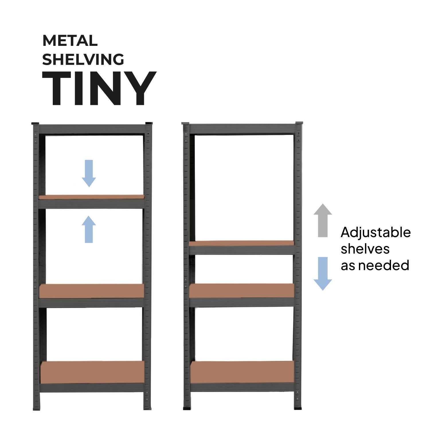 Estanteria Metalica Tiny Gris, Estante Ideal para Hogar, Estanterias Trastero, Muebles, Oficina, Estanterias Almacenaje