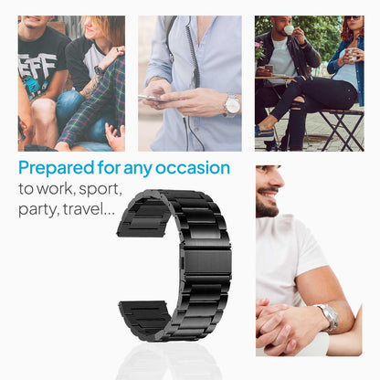 Correa Reloj Correa Metálica Acero Inoxidable Color Negro 24mm Correa Reloj Inteligente Reloj Hombre Smartwatch Mujer