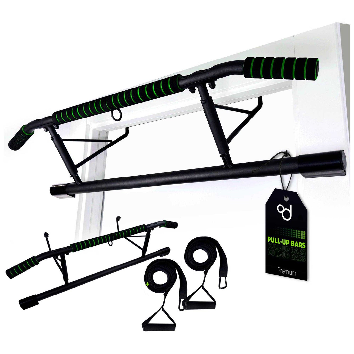 OcioDual Barra de Dominadas Puerta sin Tornillos + Correas de Entrenamiento en Suspensión, Pull Up Bar Door, Ejercicio en Casa