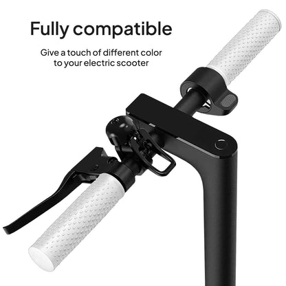 2x Empuñaduras de Goma para Manillar Patinete Eléctrico, Blanco, Compatible con Xiaomi 1S / M365 / Essential / Pro / Pro 2