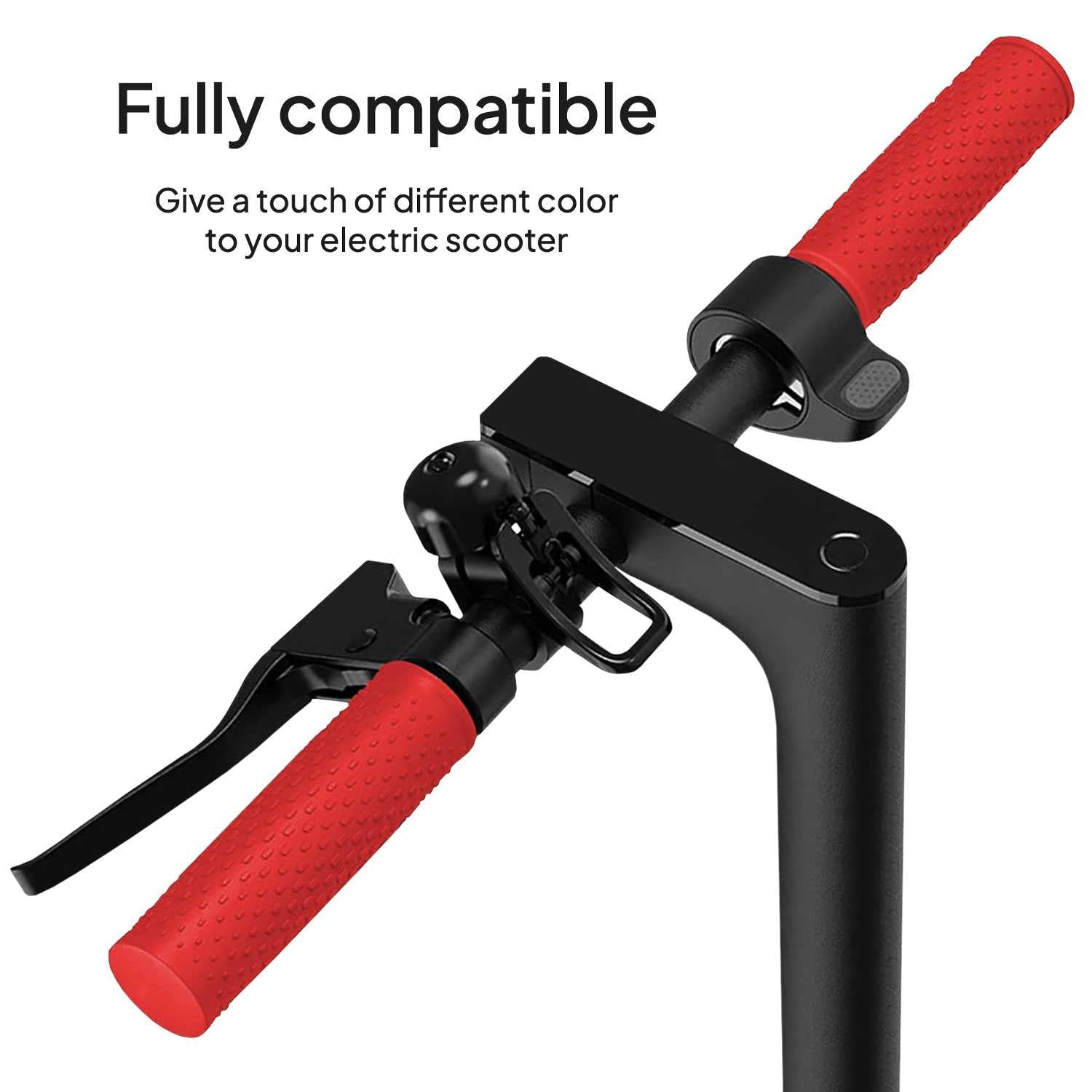 2x Empuñaduras de Goma para Manillar Patinete Eléctrico, Rojo, Compatible con Xiaomi 1S / M365 / Essential / Pro / Pro 2