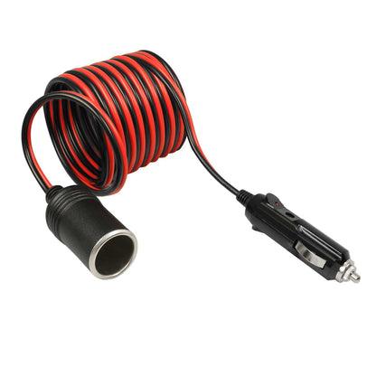 Cable Mechero Coche de 5 Metros, Accesorios coche, Cable Extensor Mecheros Coche, Enchufe 12V para Coche, 12V/24V 15A Conector