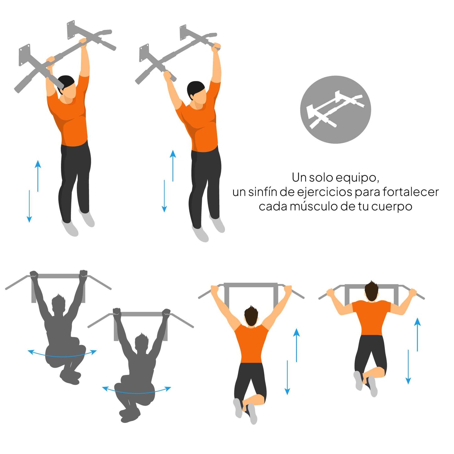 Barra Dominadas, Gimnasio en Casa, Barra Dominadas Pared, Anclaje con Tornillos, Ejercicio en Casa, Hogar Trx Calistenia