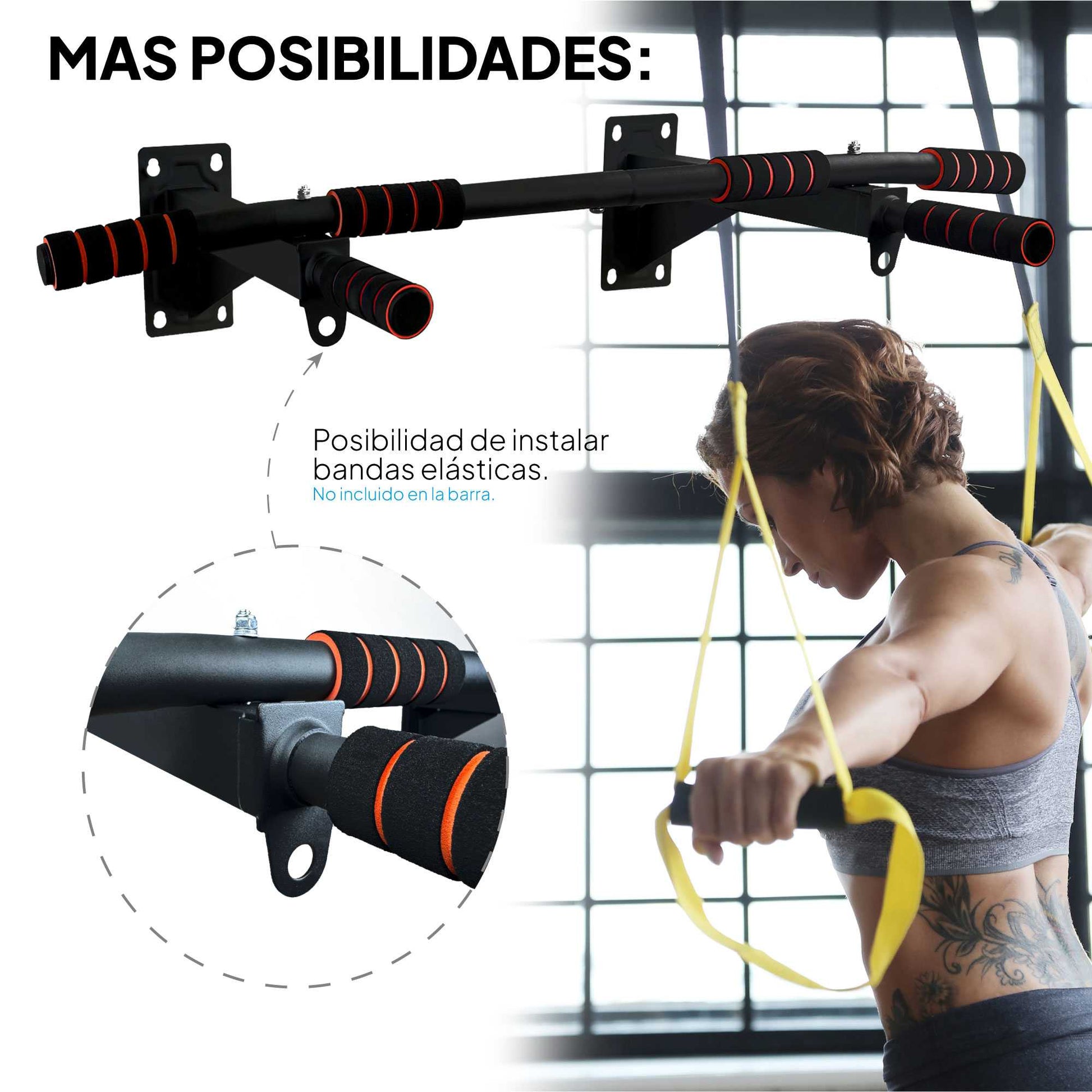 Barra Dominadas, Gimnasio en Casa, Barra Dominadas Pared, Anclaje con Tornillos, Ejercicio en Casa, Hogar Trx Calistenia