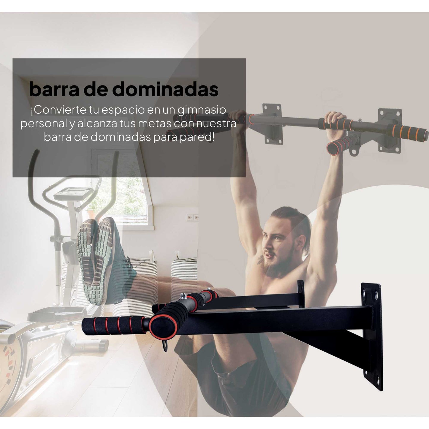 Barra Dominadas, Gimnasio en Casa, Barra Dominadas Pared, Anclaje con Tornillos, Ejercicio en Casa, Hogar Trx Calistenia