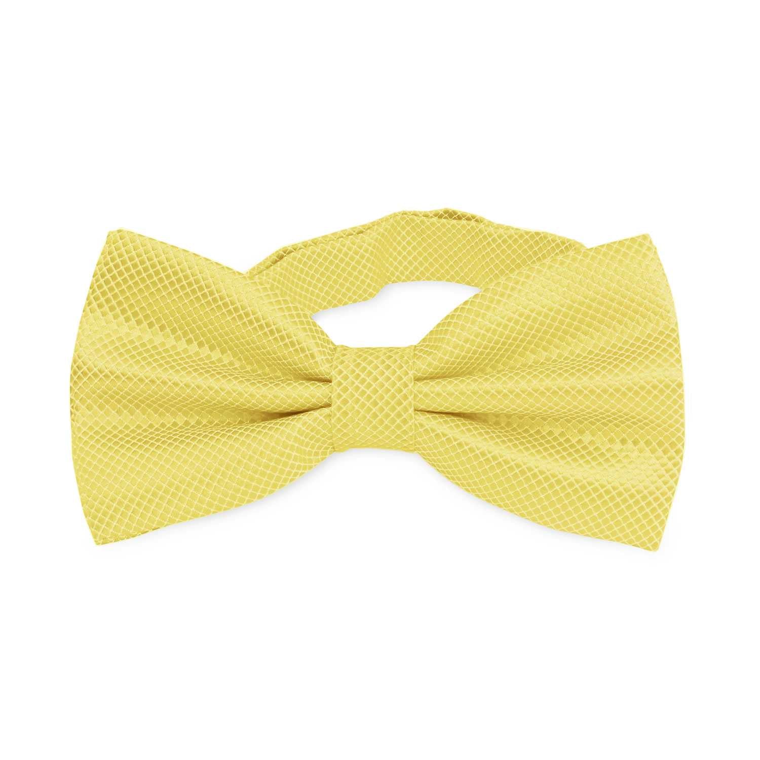 Pajarita Elegante a Cuadros para Hombre de color Amarillo Claro Diseño Unicolor con Cierre de Gancho Clip Ajustable, 12cm x 6cm, Celebraciones, Fiestas, Trabajo, Bodas y Eventos