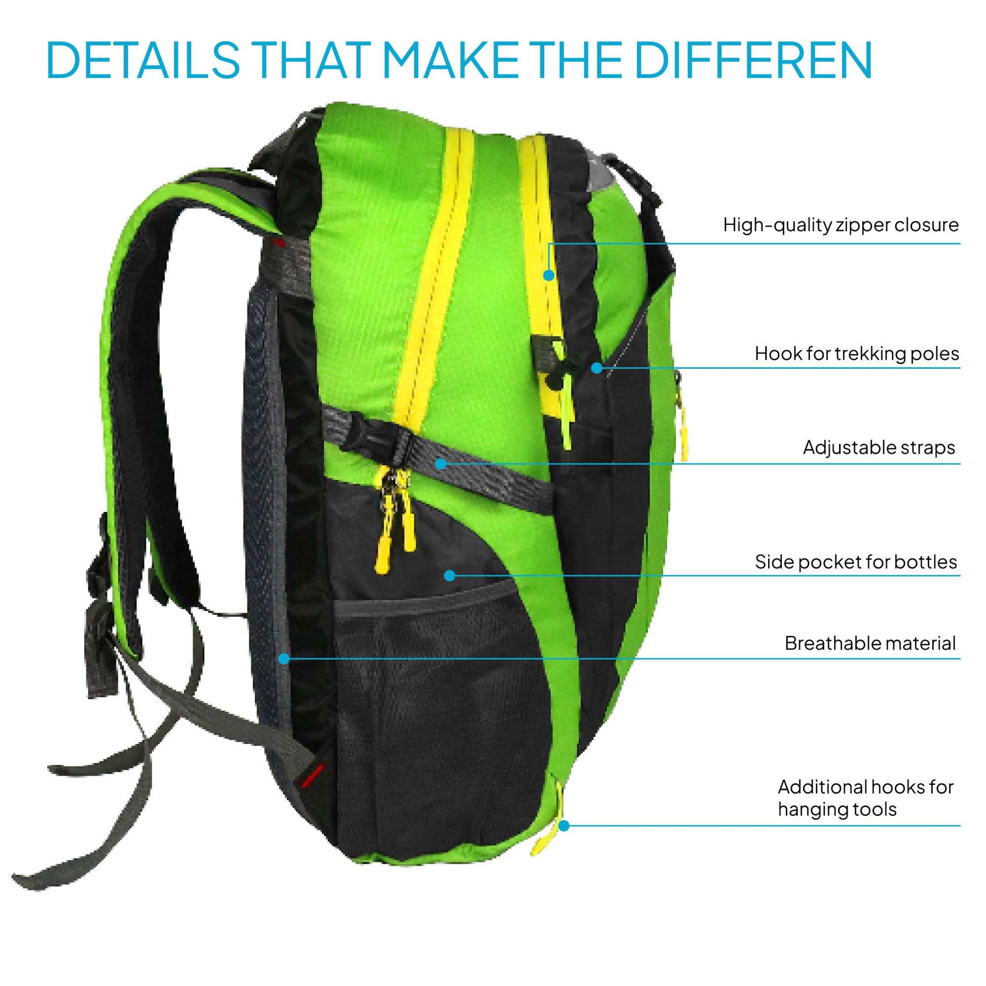 Mochila Senderismo 30L Verde Ligera Impermeable Mochila Viaje Supervivencia Plegable Mochila Mujer Camping Mochila Hombre