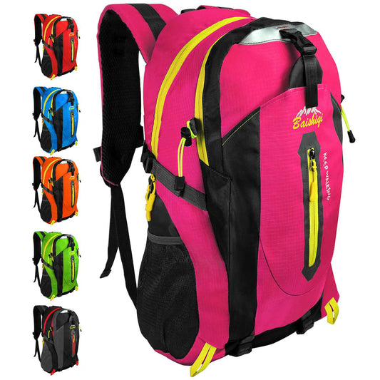 Mochila Senderismo 30L Rosa Ligera Impermeable Mochila Viaje Supervivencia Plegable Mochila Mujer Camping Mochila Hombre