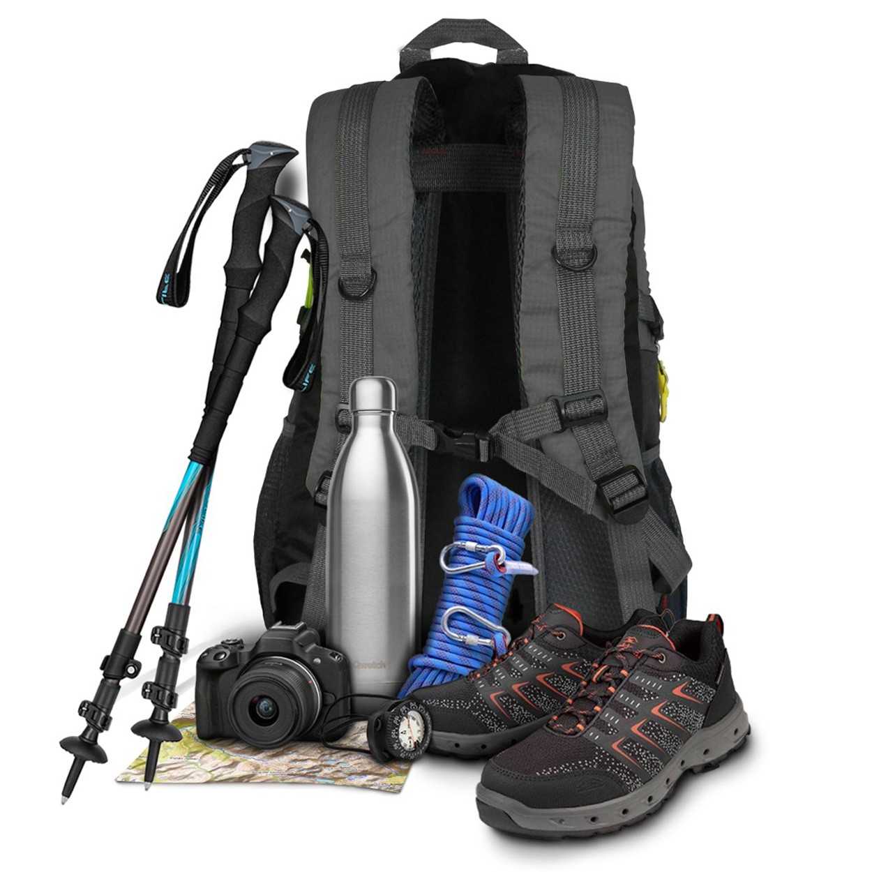 Mochila Senderismo 30L Rosa Ligera Impermeable Mochila Viaje Supervivencia Plegable Mochila Mujer Camping Mochila Hombre