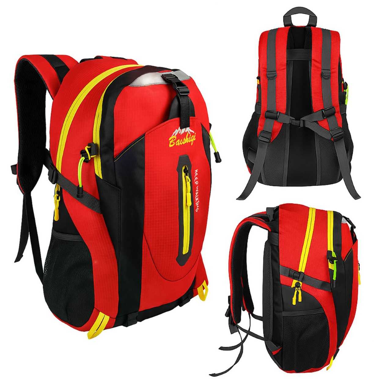 Mochila Senderismo 30L Rojo Ligera Impermeable Mochila Viaje Supervivencia Plegable Mochila Mujer Camping Mochila Hombre