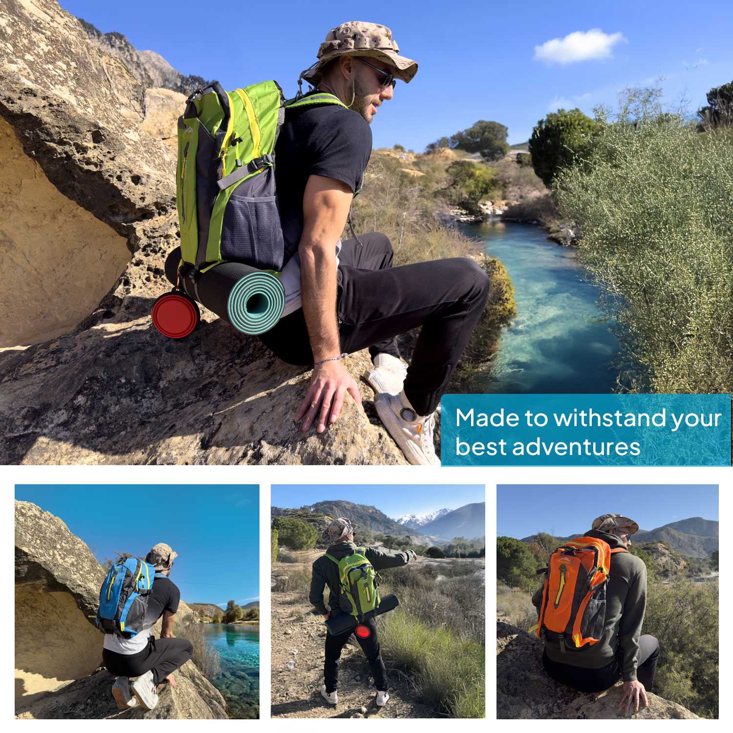 Mochila Senderismo 30L Rojo Ligera Impermeable Mochila Viaje Supervivencia Plegable Mochila Mujer Camping Mochila Hombre