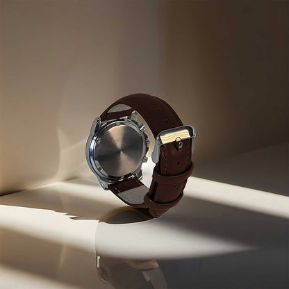 OcioDual Correa Reloj 18mm, Correa Reloj para Recambio, Repuesto Color Marrón Oscuro 18mm, Hilo Marrón, Smartwach Hombre,