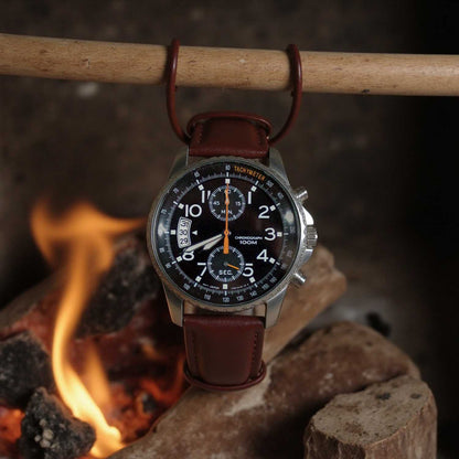 OcioDual Correa Reloj 18mm, Correa Reloj para Recambio, Repuesto Color Marrón Oscuro 18mm, Hilo Marrón, Smartwach Hombre,