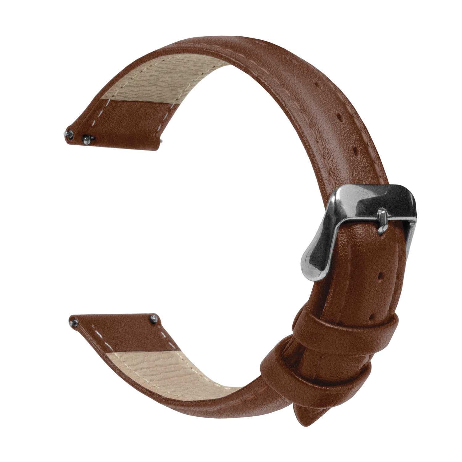 OcioDual Correa Reloj 22mm, Correa Reloj para Recambio, Repuesto Color Marrón 22mm, Hilo Marrón, Smartwach Hombre, Smartwach