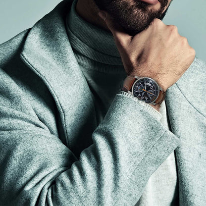 OcioDual Correa Reloj 22mm, Correa Reloj para Recambio, Repuesto Color Marrón 22mm, Hilo Marrón, Smartwach Hombre, Smartwach