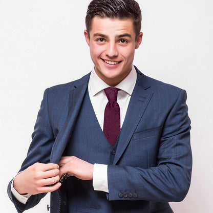 OcioDual Corbata Berenjena, Corbata Hombre con Pañuelo de Bolsillo, Conjunto Elegante para Celebraciones, Eventos, Corbatas