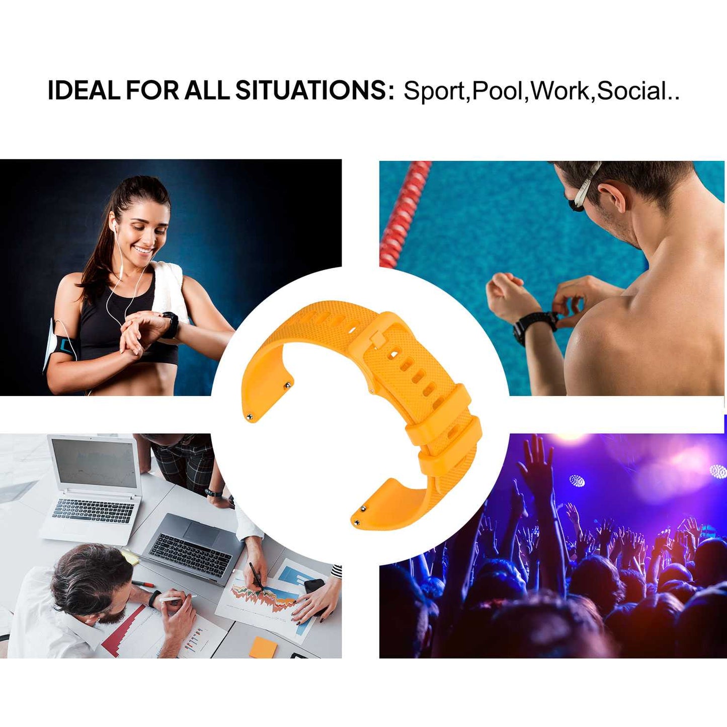 OcioDual 2 Piezas Correa Reloj 20mm, Correa Smartwatch, Liberación Rápida, Correas Reloj Inteligente, Recambios para Relojes