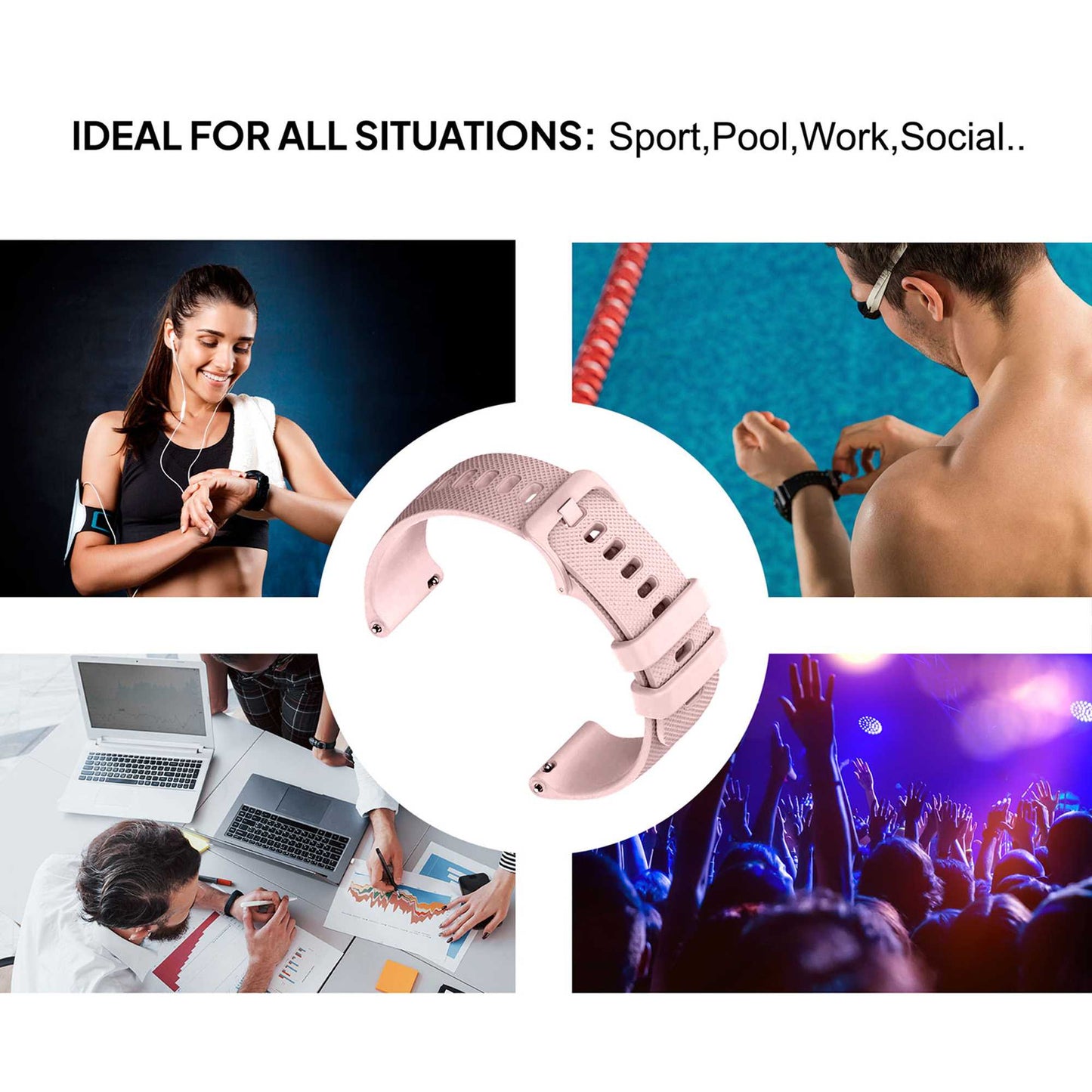 OcioDual 2 Piezas Correa Reloj 20mm, Correa Smartwatch, Liberación Rápida, Correas Reloj Inteligente, Recambios para Relojes