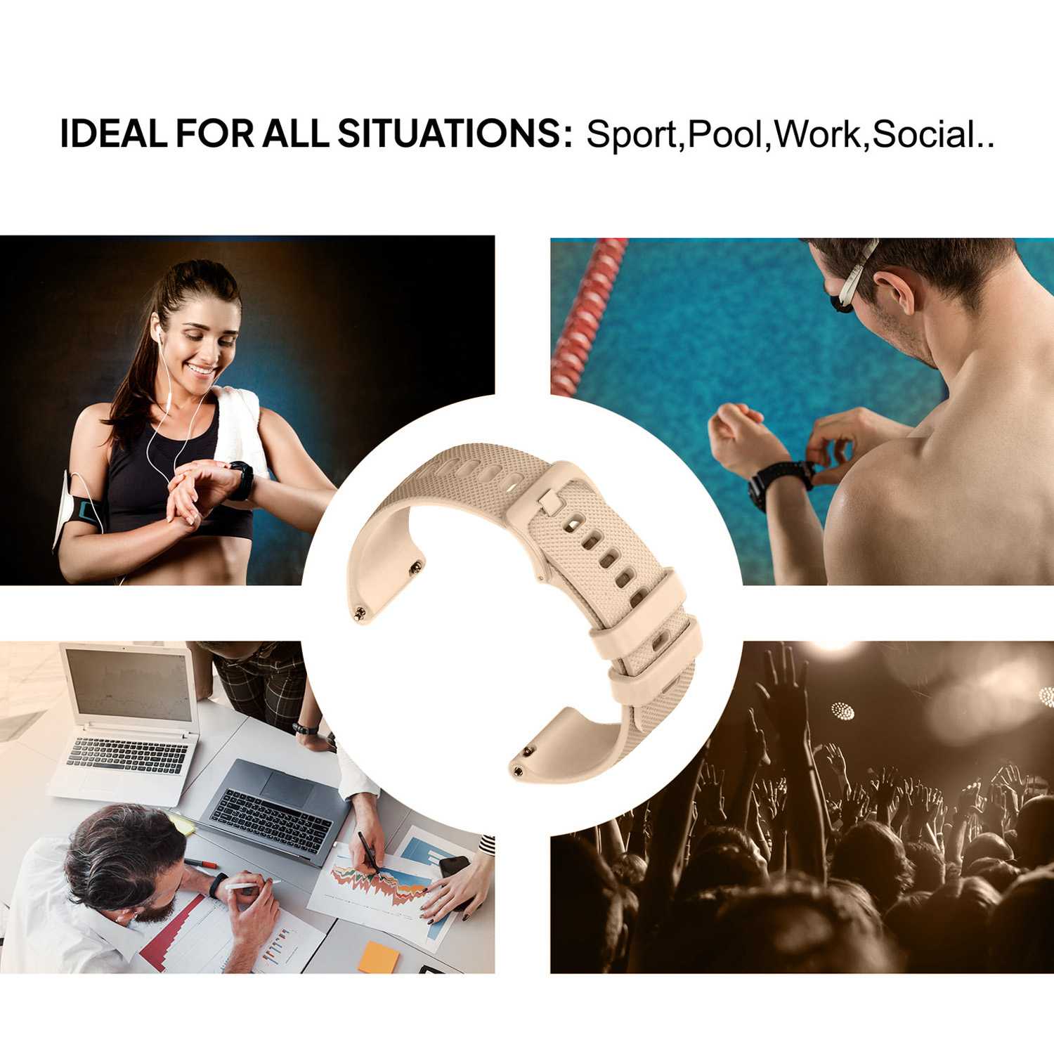 OcioDual 2 Piezas Correa Reloj 20mm, Correa Smartwatch, Liberación Rápida, Correas Reloj Inteligente, Recambios para Relojes