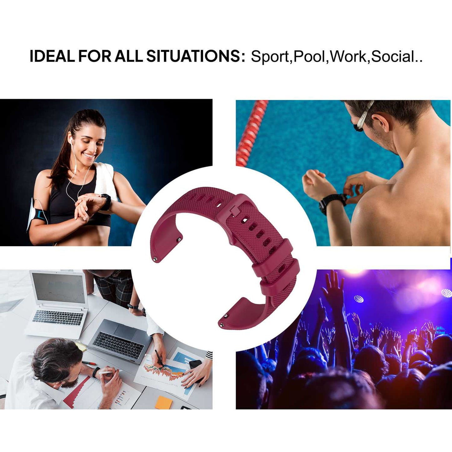 OcioDual 2 Piezas Correa Reloj 22mm, Correa Smartwatch, Liberación Rápida, Correas Reloj Inteligente, Recambios para Relojes