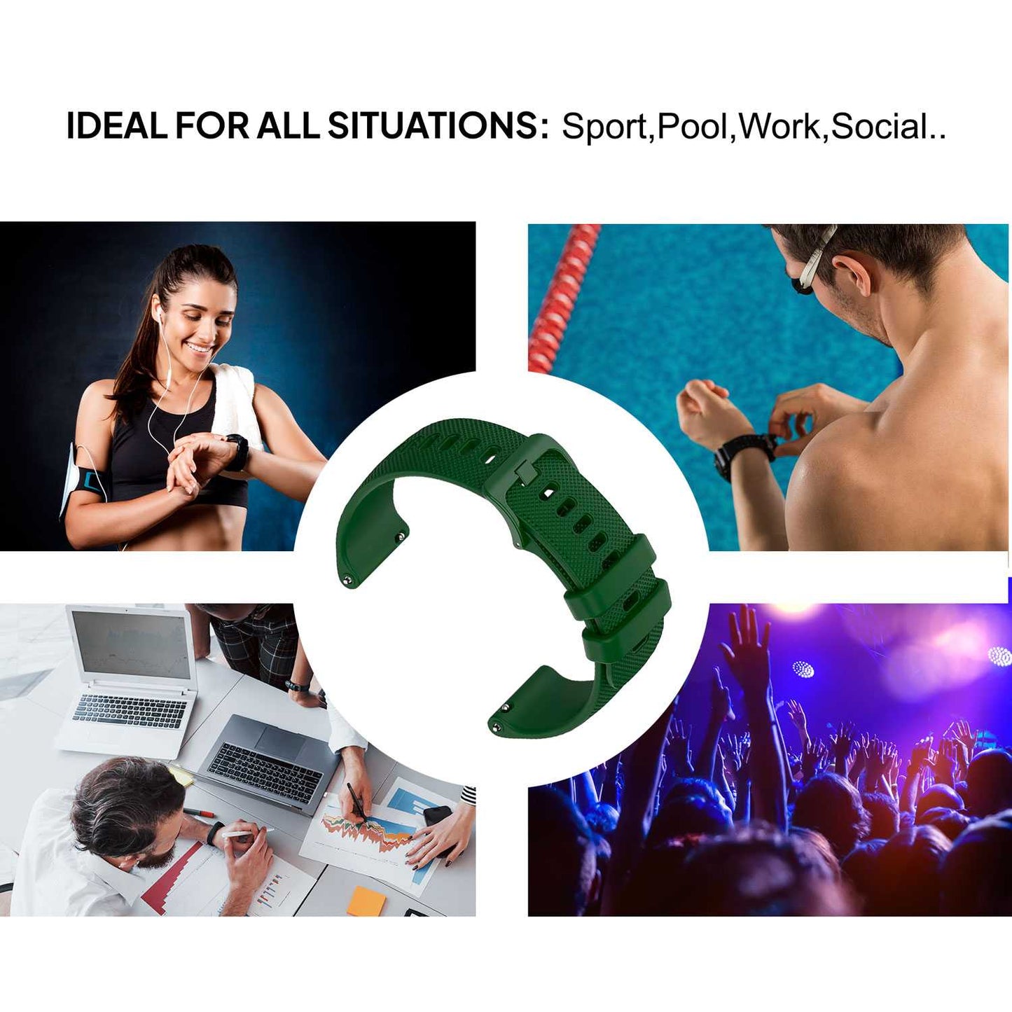 OcioDual 2 Piezas Correa Reloj 22mm, Correa Smartwatch, Liberación Rápida, Correas Reloj Inteligente, Recambios para Relojes