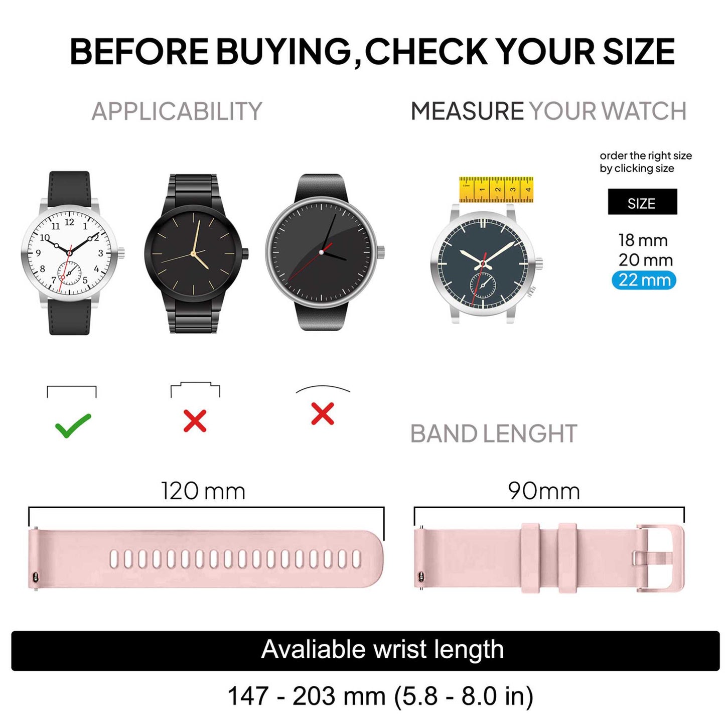 OcioDual 2 Piezas Correa Reloj 22mm, Correa Smartwatch, Liberación Rápida, Correas Reloj Inteligente, Recambios para Relojes