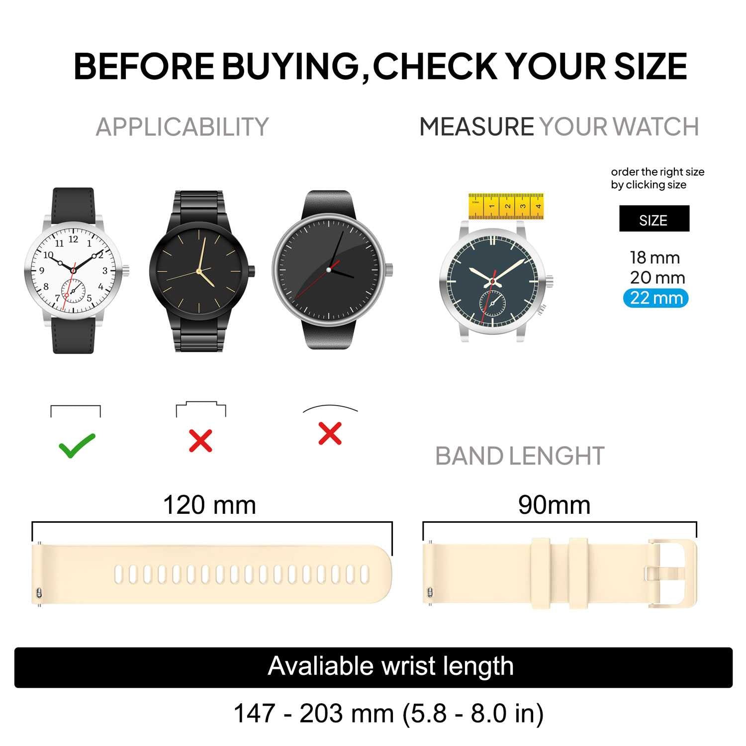 OcioDual 2 Piezas Correa Reloj 22mm, Correa Smartwatch, Liberación Rápida, Correas Reloj Inteligente, Recambios para Relojes