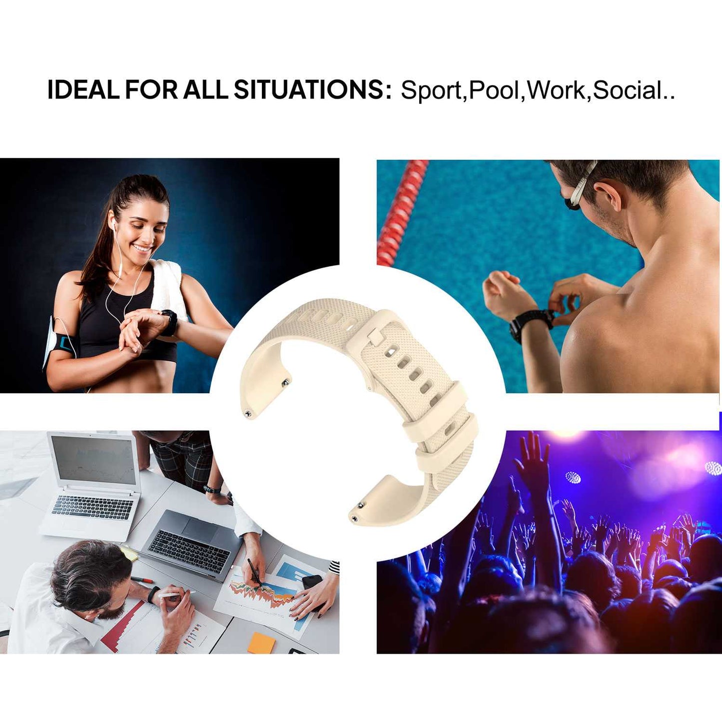 OcioDual 2 Piezas Correa Reloj 22mm, Correa Smartwatch, Liberación Rápida, Correas Reloj Inteligente, Recambios para Relojes