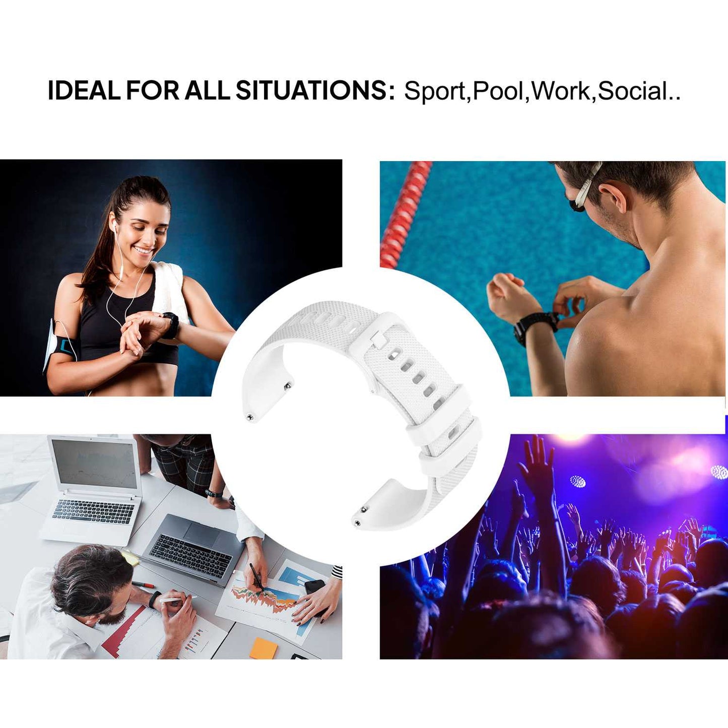 OcioDual 2 Piezas Correa Reloj 18mm, Correa Smartwatch, Liberación Rápida, Correas Reloj Inteligente, Recambios para Relojes