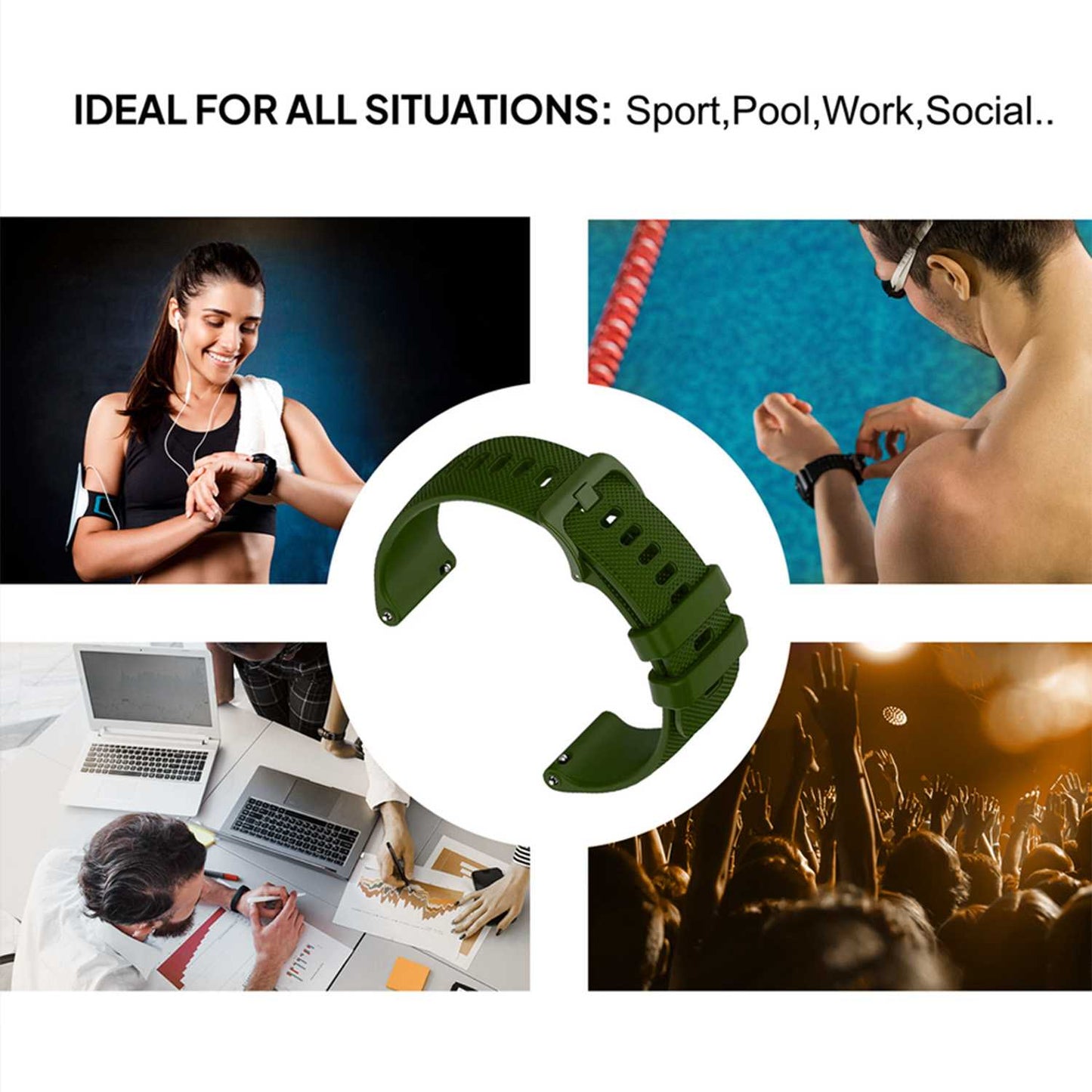 OcioDual 2 Piezas Correa Reloj 18mm, Correa Smartwatch, Liberación Rápida, Correas Reloj Inteligente, Recambios para Relojes