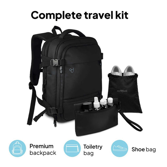 Mochila de Viaje para Cabina 55x40x20 Expandible, Ligera y Resistente. Evita Recargos