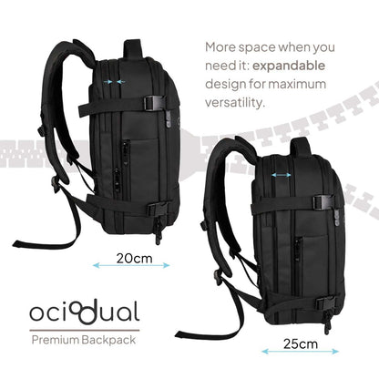 Mochila de Viaje para Cabina 55x40x20 Expandible, Ligera y Resistente. Evita Recargos