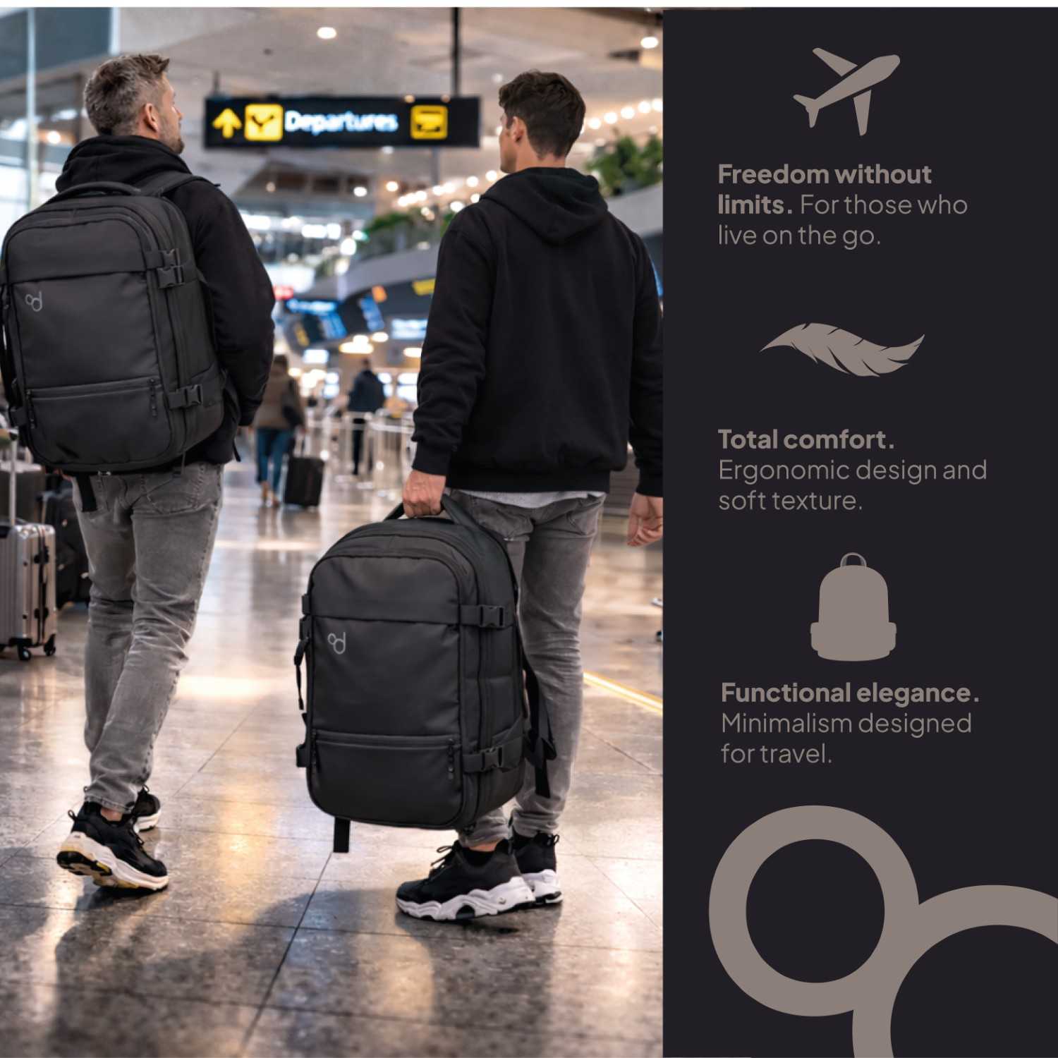 Mochila de Viaje para Cabina 55x40x20 Expandible, Ligera y Resistente. Evita Recargos