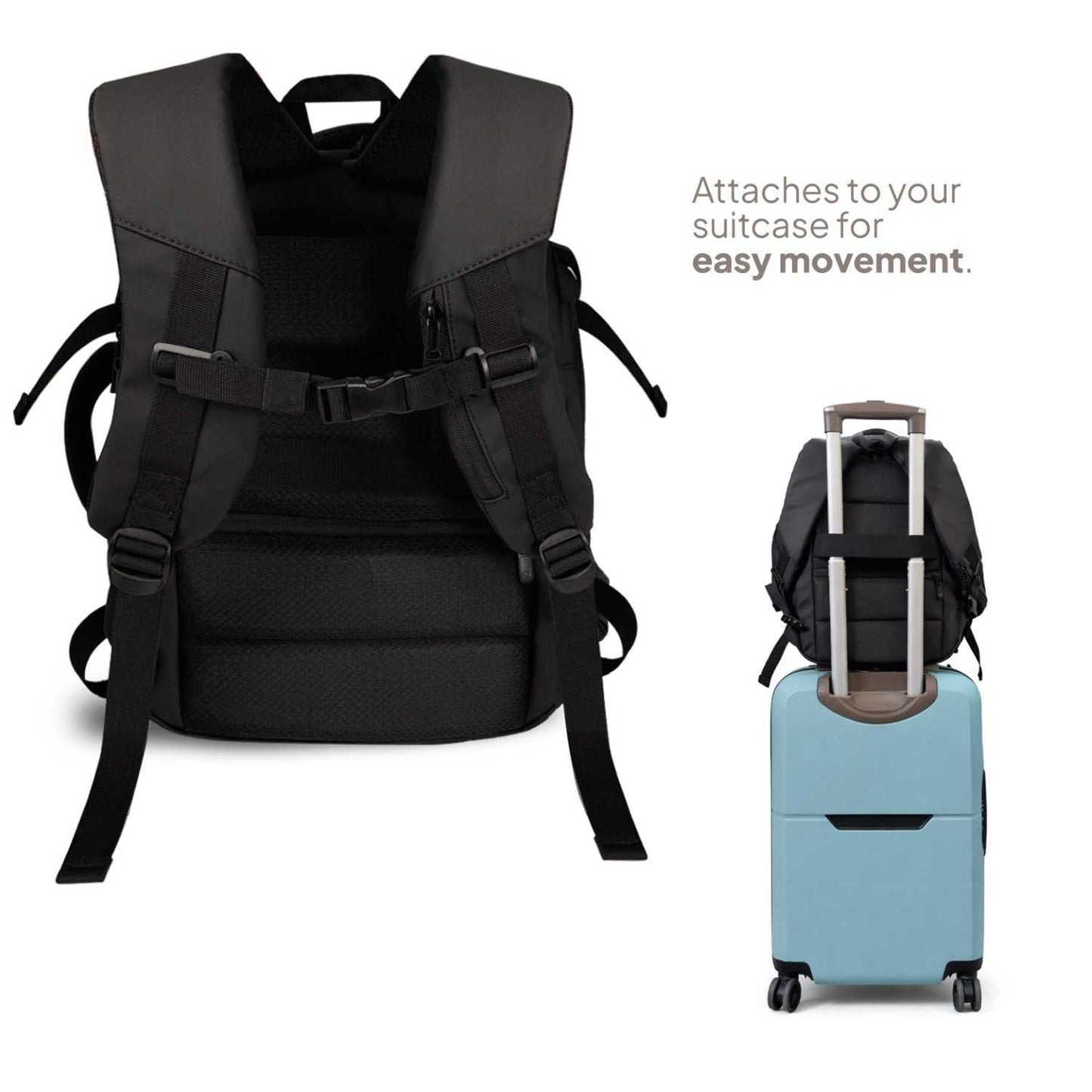 Mochila de Viaje para Cabina 55x40x20 Expandible, Ligera y Resistente. Evita Recargos